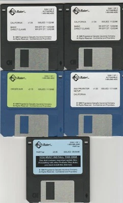 ProRater Plus California Ver. 1.04 by Progressive ~ 3.5 disk set of 5 ~ 1996 - Image 1 of 2