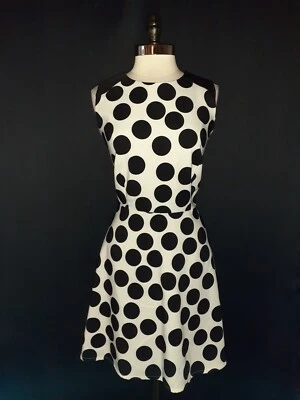 RONNI NICOLE Size 14 A-Line Dress Black White Polka Dots Sleeveless - Image 1 of 4