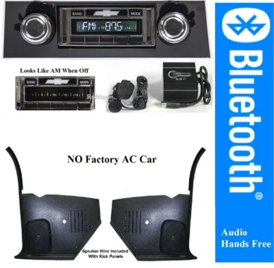 1967-1968 Camaro Black Bezel Bluetooth Radio + Kick Panels NON AC 630 -BT Foto 1 de 4