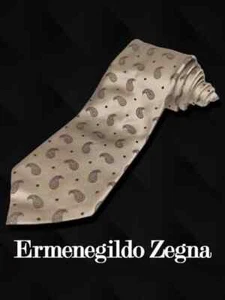 CORBATA ERMENEGILDO ZEGNA 100% SEDA MARRÓN PAISLEY ITALIA 3,50" - Imagen 1 de 6