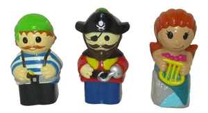Mega Bloks Pirate Ship Figures LOT OF 3 Crew Captain Hook Mermaid *Flaw Read - Picture 1 of 7