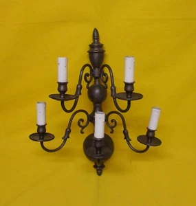 ✅ ANTICA ELEGANTE GRANDE APPLIQUE 5 LUCI IN BRONZO 900 ANTIQUE SCONCE - 3383 - Foto 1 di 9