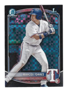 2025 Bowman Chrome Marcos Torres #BCP-94 1st Black Geometric Refractor #06/10 - Bild 1 von 2