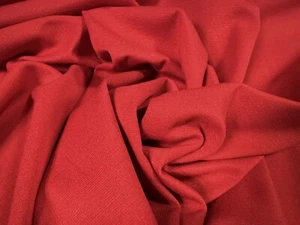 Ponte Roma Double Jersey Stretch Dress Fabric, Per Metre - Plain- Red - Picture 1 of 3