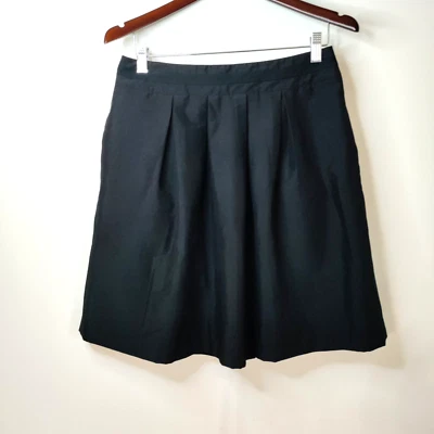 NUEVO CON ETIQUETAS-WHBM Falda Negra 10 Acampanada Plisada Forrada Academia Bruja Fiesta Informal Cremallera Y2K Foto 1 de 4