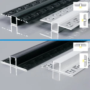 Plaster-in LED Channel Trimless Recessed Aluminum Channel with Double Flange - Picture 1 of 12