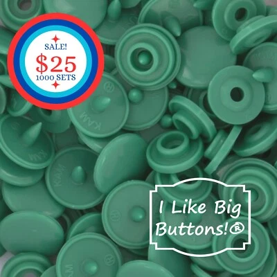 1000 Sets KAM Snaps: JADE GREEN-Size 16/T3-Plastic Snap Buttons Sewing Crafts - Image 1 of 4