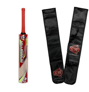 Bate de cricket Millennium Junior Kashmir Willow agarre y cubierta de goma de alta calidad - Imagen 1 de 4