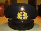 Vintage Genuine German Military Hat Cap Stirndrucktrie Size 55 Police ?