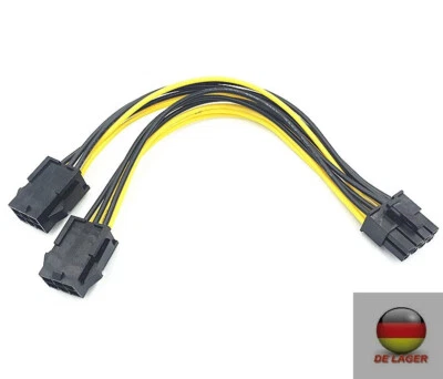 2x 6pin auf 8pin PCIE PCI Express Grafikkarte Stromkabel Adapter Strom Y-Adapter - Bild 1 von 4