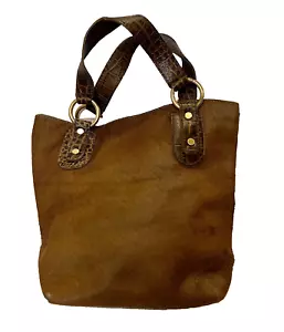 Maurizio Taiuti Brown Pony Hair (Cowhide) Handbag Purse Made in Italy Unique - Picture 1 of 11