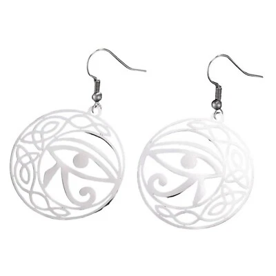 Pendientes Eye of Ra Acero Inoxidable Quirúrgico 316L Dios Egipcio Horus Cuelga Foto 1 de 4