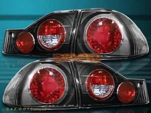 Fit For BRAND NEW 4PCS 98-00 Honda Accord Sedan 4 Door Tail Lights G2 JDM Black - Picture 1 of 2