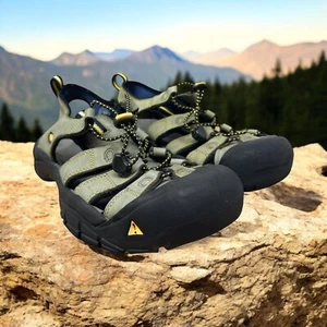 Keen Newport H2 Brown Bison Leather Sport Hiking Sandals Closed Toe Mens 8.5 - Picture 1 of 12