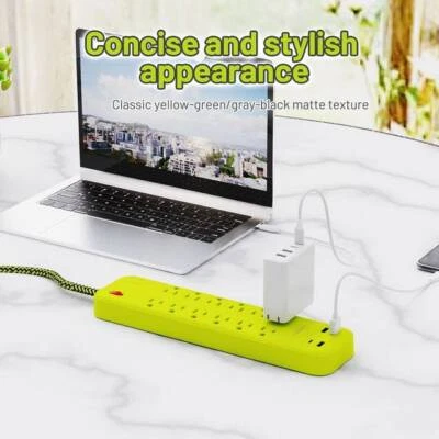 OMNIBAR 6 Ft Power Strip Surge Protector - 12 Outlets 4 USB Ports (3 USB A), - Image 1 of 4