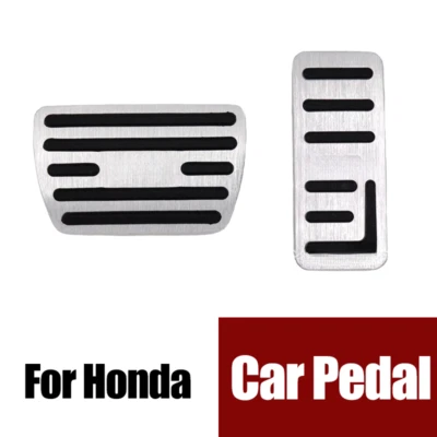 Pastilla de pedal de freno de gasolina para automóvil de aleación de aluminio plateada sin silpa 2 piezas para Honda HR-V 21-23 Foto 1 de 4