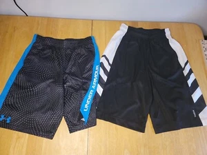 Under Armour & Reebok Shorts Boys Youth X-Large Gym Athletic Logo Black Grey  - Picture 1 of 14