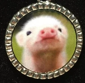 Pig Baby Pot Belly Charm Tibetan Silver with 18" Necklace F52 BIN - Picture 1 of 3