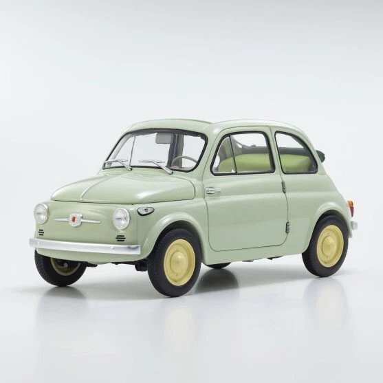 MODELLINO AUTO STATICO KYOSHO FIAT 500D CABRIOLET OPEN 1960 VERDE SCALA 1/18