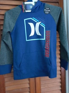 Hurley Boys H20-Dri French Terry Solar Hoodie Color Blue/ Gray Size 8 NWT - Picture 1 of 4