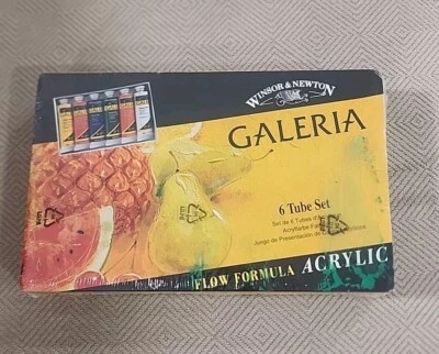 Conjunto de 6 tubos Winsor & Newton Galeria tinta acrílica 6 x 2 fl oz novo em folha - Imagem 1 de 3