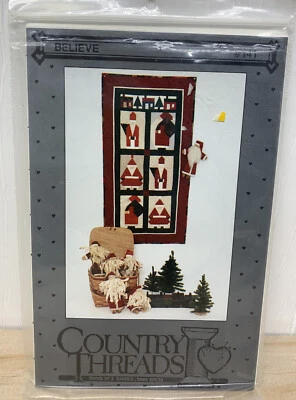 Country Threads "BELIEVE #141" SANTA WALL QUILT & DOLL PATTERN - NEW IN PACKAGE - Image 1 of 4