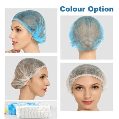 SUPREMETTF® 2000 Disposable Mob Cap Hair Nets For SPA Medical Nurses Kitchen Blue White