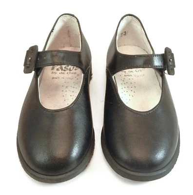 DE OSU - España - Zapatos de vestir Mary Jane de cuero negro para niñas - Europeos 24 -Talla 7 Foto 1 de 4