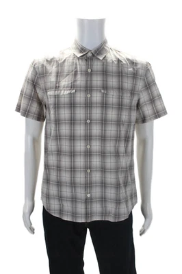 Camisa a Cuadros John Varvatos Star EE. UU. Para Hombre Mangas Cortas Con Botones Talla M Foto 1 de 4