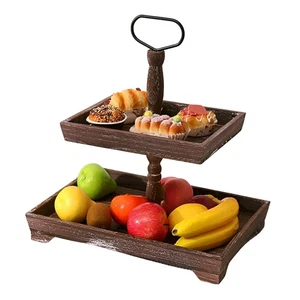 Dessertständer, Doppellagiges Kuchentablett, Dessert-Dekorationstablett, Pr6858 - Bild 1 von 8