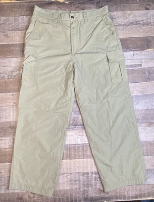 Pantalones cortavientos holgados vintage Gap pierna ancha Y2K para hombre Lx30 carga malla forrada verde Foto 1 de 4