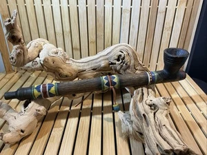 Pipa para fumar decorativa indígena nativa americana (resina de madera pesada) grande 14,5" - Imagen 1 de 16