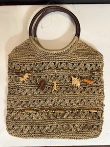 Gewebte Korb Stroh Beuteltasche Handtasche Tier Baumeln Anhänger St John’s Bay Tasche - Bild 1 von 9