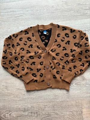 Cárdigan suéter grande 10 estampado de guepardo con botones cuello en V para niña azul marino antiguo nuevo con etiquetas Foto 1 de 4