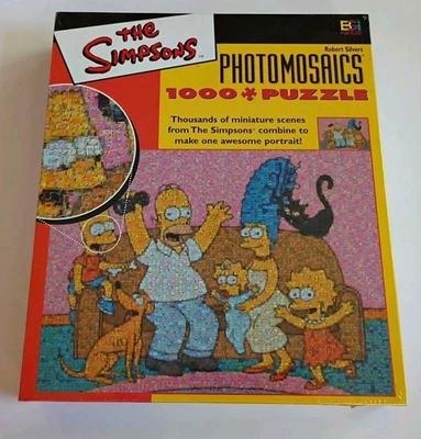 The Simpsons Photomosaics 1000 Piece Jigsaw Puzzle Robert Silvers Family Sofa - Image 1 of 2