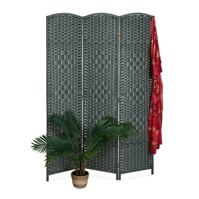 Screen room divider privacy screen folding wall grey room divider folding partition - Image 1 of 4