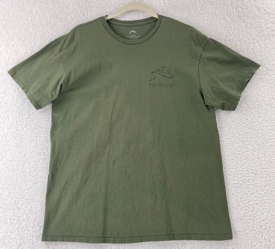 Camiseta Rusty Trineos e Hilos Para Hombre Grande Verde Manga Corta Cuello Redondo Algodón Foto 1 de 4