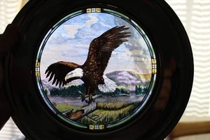 US Historical Society Pewter & Stained Glass Plate "Bald Eagle" in box - Picture 1 of 6