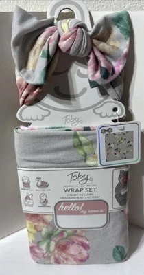 "JUEGO DE DIADEMA Y ENVOLTURA FLORAL DE HADAS TOBY NYC gris con flores multicolores 42""x42""" Foto 1 de 4