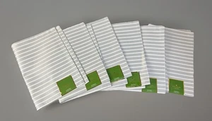 6- kate spade New York Place Mats harbour drive Platinum & White Striped - Picture 1 of 6