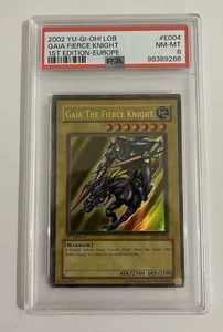 Gaia the Fierce Knight LOB-E004 1st Edition Ultra Rare PSA 8 NM  - Picture 1 of 2