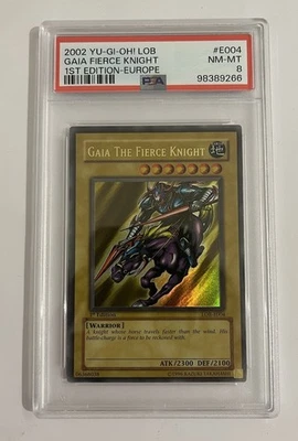 Gaia the Fierce Knight LOB-E004 1st Edition Ultra Rare PSA 8 NM  - Image 1 of 2