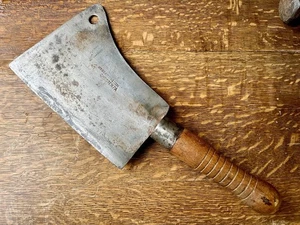 Large WM BEATTY & SON ANTIQUE MEAT CLEAVER Excellent Shape - Picture 1 of 9