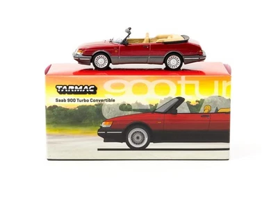 1:64 Saab 900 Turbo Convertible -- Red -- Tarmac Works - Image 1 of 3