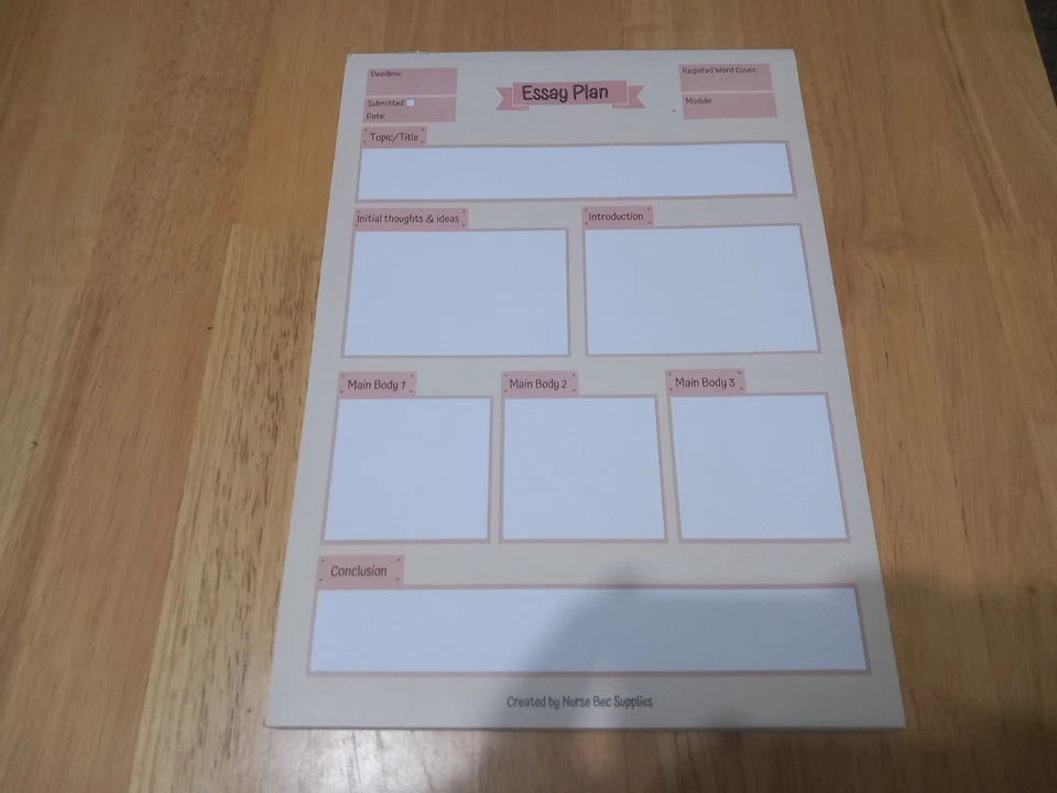 ESSAY PLAN BOOK, SHEETS - Image 1 of 1