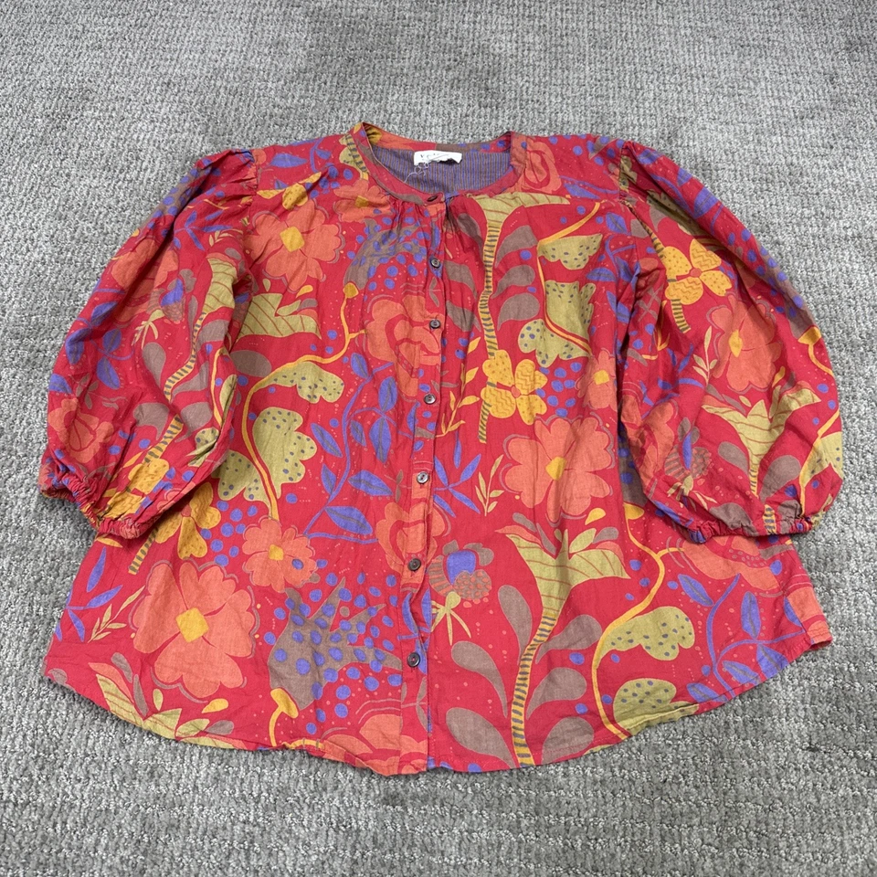 Blusa de terciopelo Graham & Spencer multicolor floral manga larga para mujer grande” Foto 1 de 4