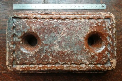 E5- Ancienne brique chauffeuse chauffe lit en terre cuite vernissée  - Photo 1/3