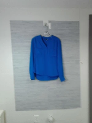Nine West Long Sleeve Blouse Cobalt Blue Medium 1004-75 - Image 1 of 3