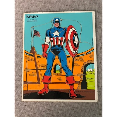 Rompecabezas de colección Playskool Capitán América 1981 Marvel Comics EE. UU. 380-18 Foto 1 de 4