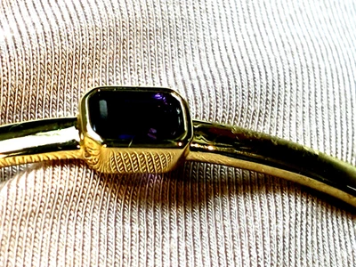 Brazalete DAVID MARKSTEIN 18K PLTD BRONCE AMATISTA CORTE ESMERALDA GEMA, TALLA PROMEDIO (M4905-5 Foto 1 de 4